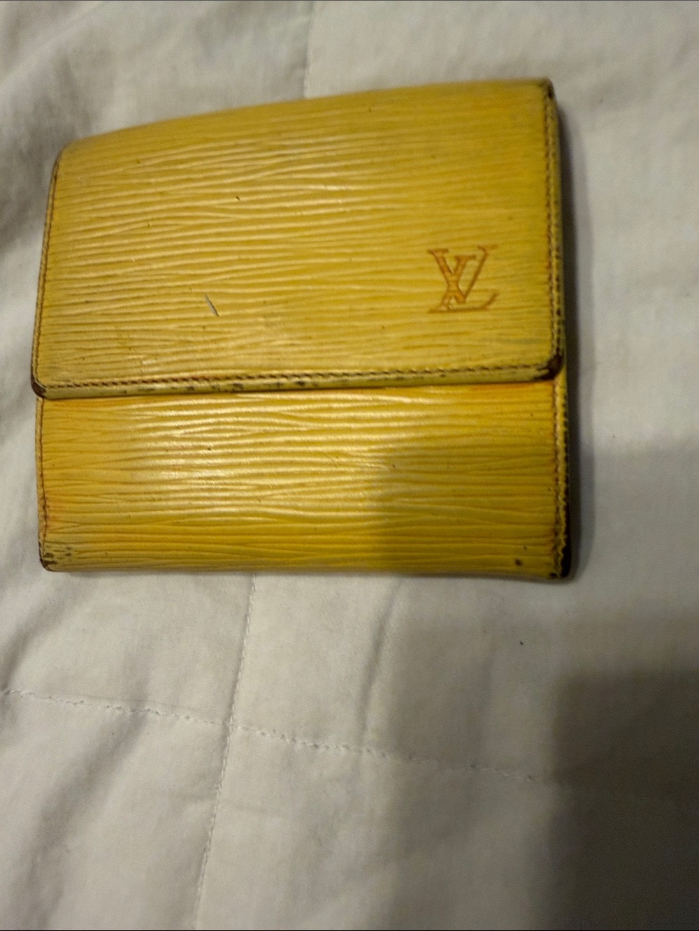 Louis Vuitton Yellow Epi Leather Bi-Fold Wallet